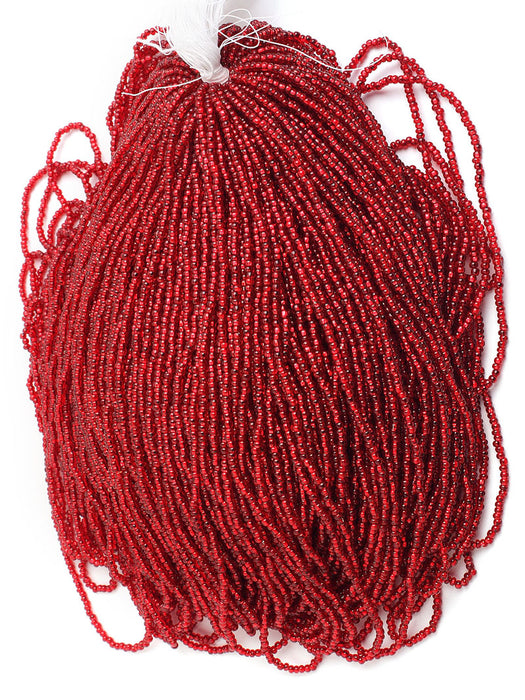 Czech Seed Beads 10/0 Silver Lined - Red/Orange Shades