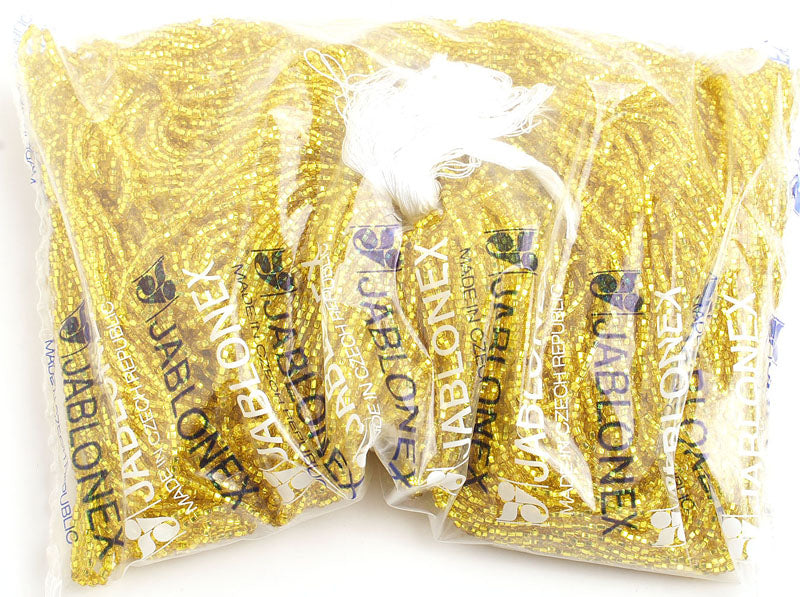 Czech Seed Beads 10/0 Silver Lined - Yellow/Brown Shades