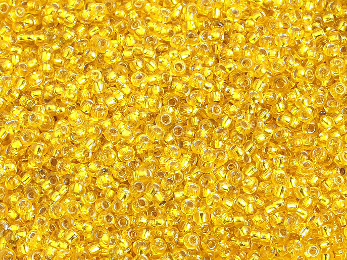 Czech Seed Beads 10/0 Silver Lined - Yellow/Brown Shades