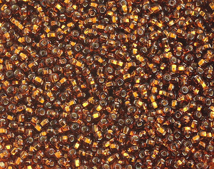 Czech Seed Beads 10/0 Silver Lined - Yellow/Brown Shades