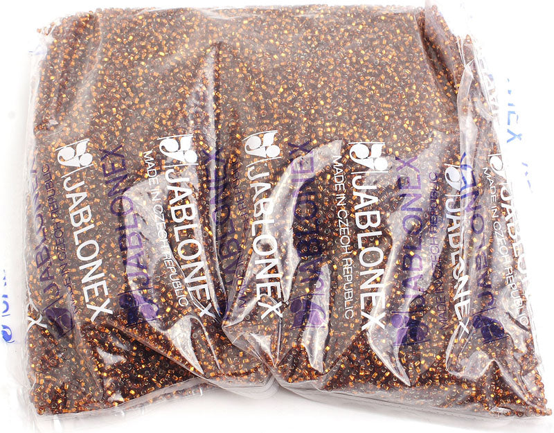 Czech Seed Beads 10/0 Silver Lined - Yellow/Brown Shades