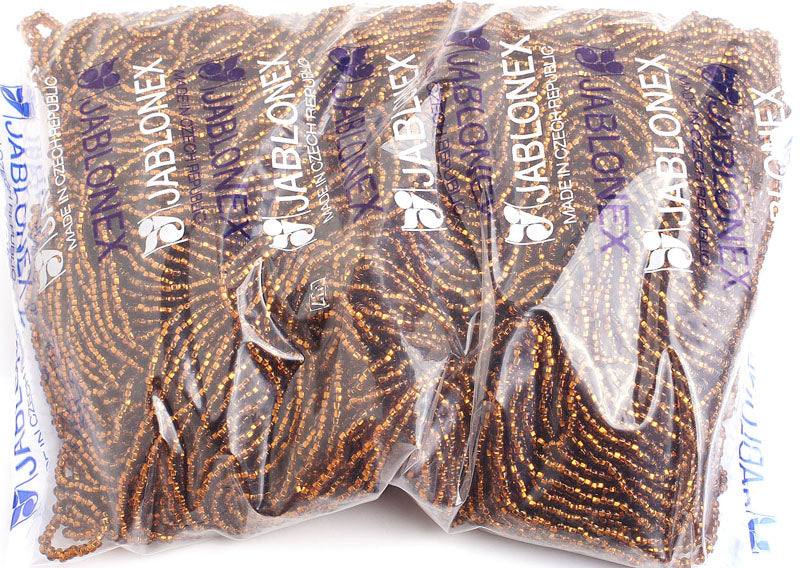 Czech Seed Beads 10/0 Silver Lined - Yellow/Brown Shades