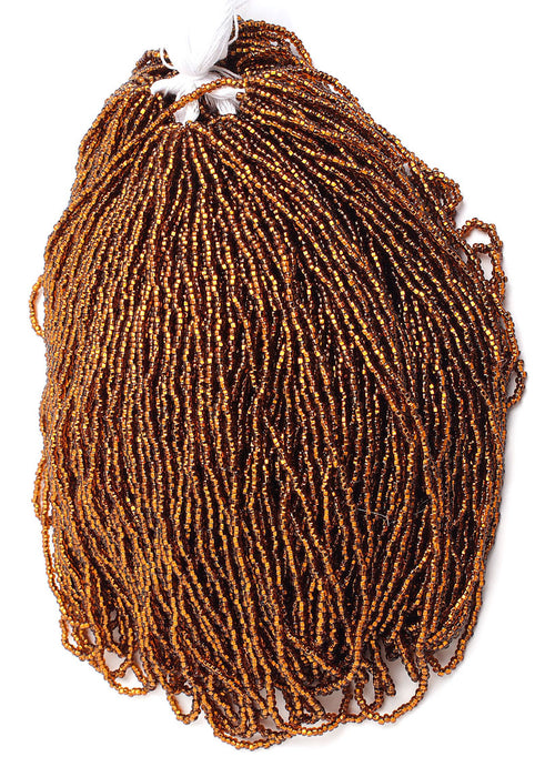 Czech Seed Beads 10/0 Silver Lined - Yellow/Brown Shades