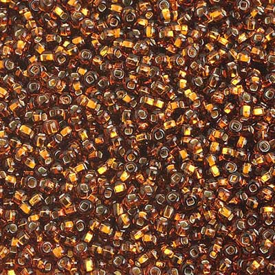 Czech Seed Beads 10/0 Silver Lined - Yellow/Brown Shades