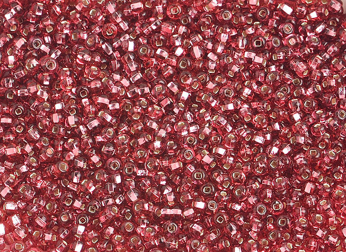 Czech Seed Beads 10/0 Silver Lined - Pink Shades