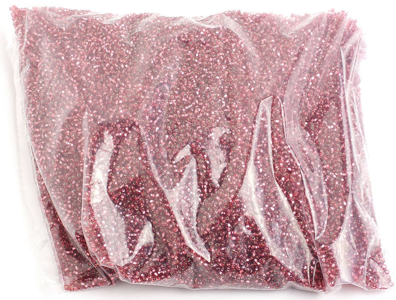 Czech Seed Beads 10/0 Silver Lined - Pink Shades