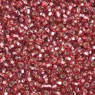 Czech Seed Beads 10/0 Silver Lined - Pink Shades