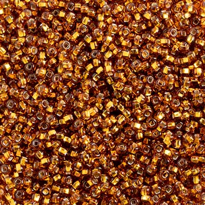 Czech Seed Beads 10/0 Silver Lined - Yellow/Brown Shades