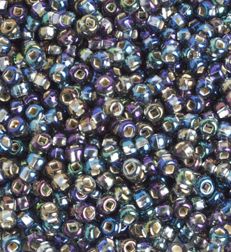 Czech Seed Beads 10/0 Silver Lined - Crystal/Multi Shades
