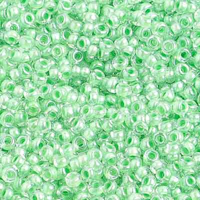 Czech Seed Beads 10/0 Color Lined Green Shades