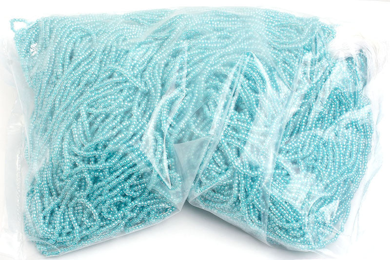 Czech Seed Beads 10/0 Color Lined Blue Shades