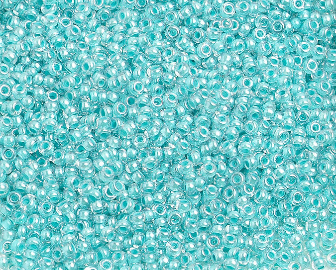Czech Seed Beads 10/0 Color Lined Blue Shades