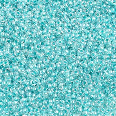 Czech Seed Beads 10/0 Color Lined Blue Shades