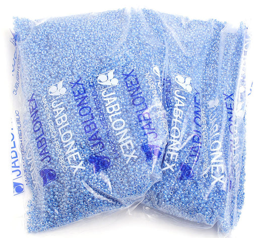 Czech Seed Beads 10/0 Color Lined Blue Shades