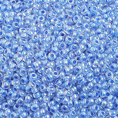 Czech Seed Beads 10/0 Color Lined Blue Shades