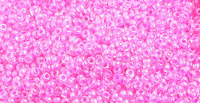 Czech Seed Beads 10/0 Color Lined Red/Pink Shades