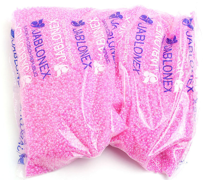 Czech Seed Beads 10/0 Color Lined Red/Pink Shades