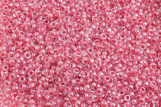 Czech Seed Beads 10/0 Color Lined Red/Pink Shades