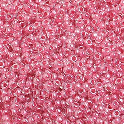 Czech Seed Beads 10/0 Color Lined Red/Pink Shades