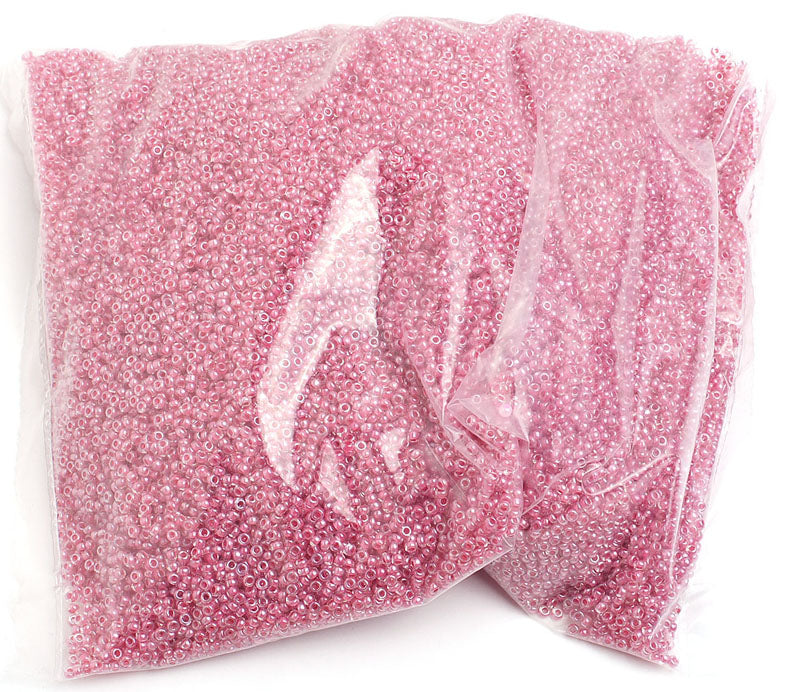 Czech Seed Beads 10/0 Color Lined Red/Pink Shades