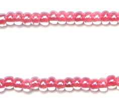 Czech Seed Beads 10/0 Color Lined Red/Pink Shades