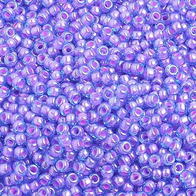 Czech Seed Beads 10/0 Color Lined Purple Shades