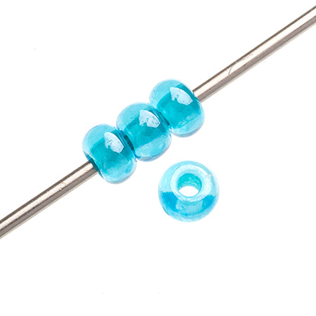 Czech Seed Beads 10/0 Color Lined Blue Shades