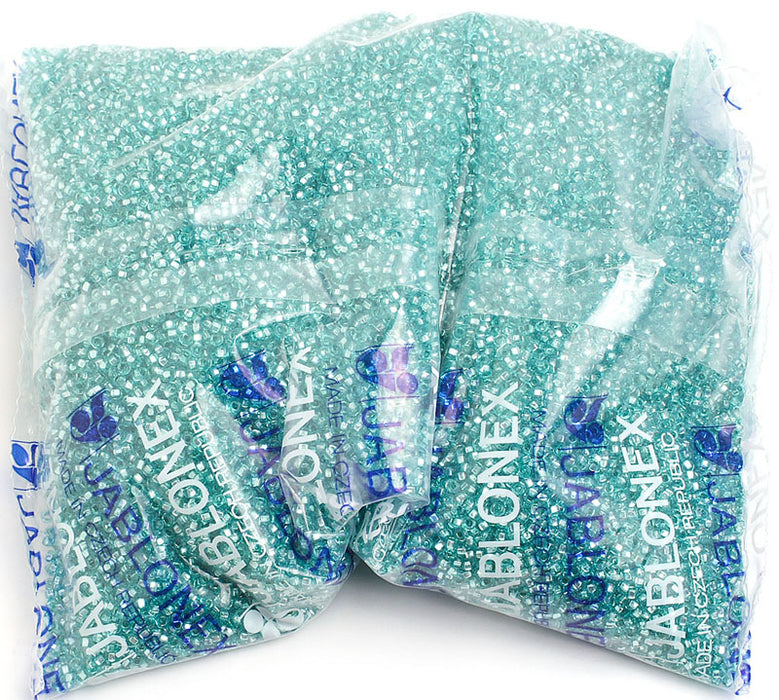 Czech Seed Beads 10/0 Silver Lined - Green Shades