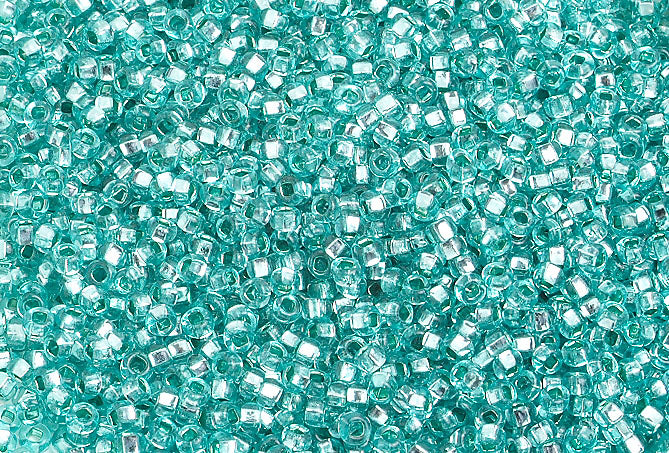 Czech Seed Beads 10/0 Silver Lined - Green Shades