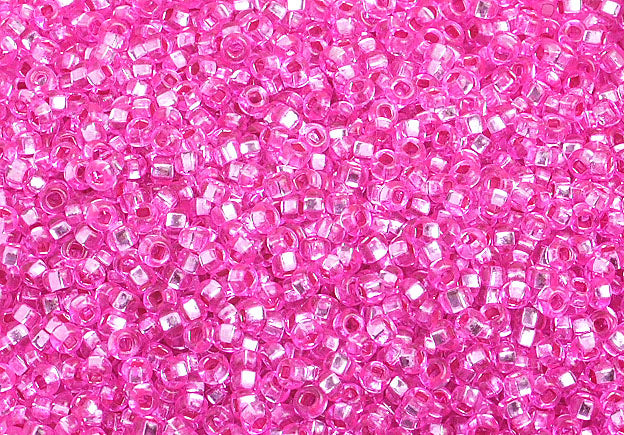 Czech Seed Beads 10/0 Silver Lined - Pink Shades