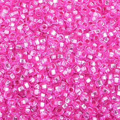 Czech Seed Beads 10/0 Silver Lined - Pink Shades