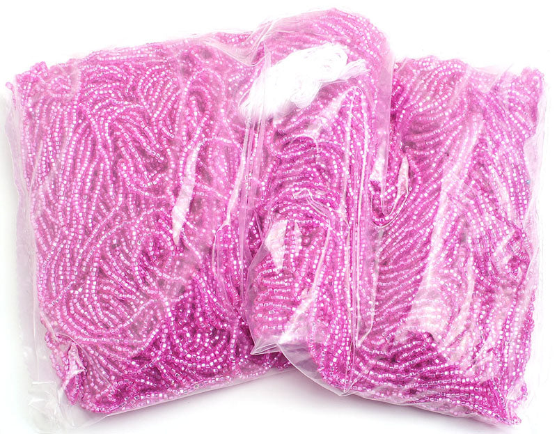 Czech Seed Beads 10/0 Silver Lined - Pink Shades