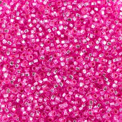 Czech Seed Beads 10/0 Silver Lined - Pink Shades