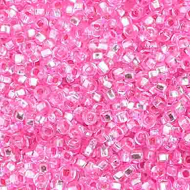 Czech Seed Beads 10/0 Silver Lined - Pink Shades