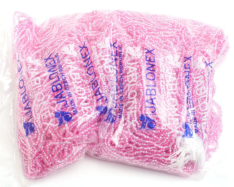 Czech Seed Beads 10/0 Silver Lined - Pink Shades