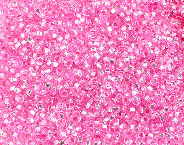 Czech Seed Beads 10/0 Silver Lined - Pink Shades