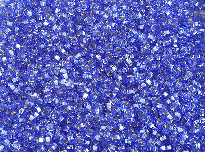Czech Seed Beads 10/0 Silver Lined - Blue Shades