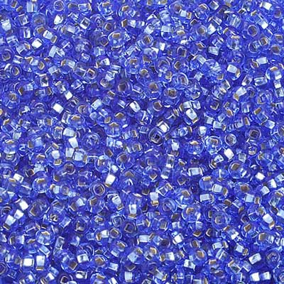 Czech Seed Beads 10/0 Silver Lined - Blue Shades