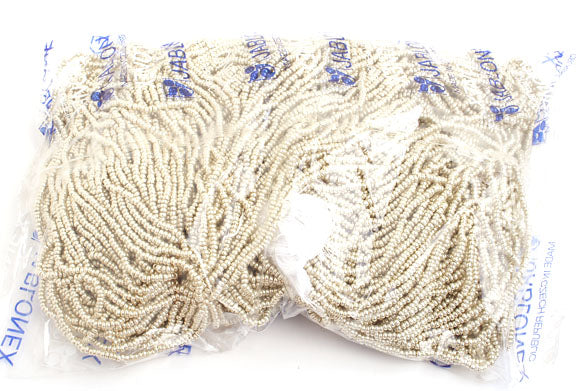 Czech Seed Beads 10/0 Metallic Silver Shades