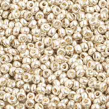 Czech Seed Beads 10/0 Metallic Silver Shades