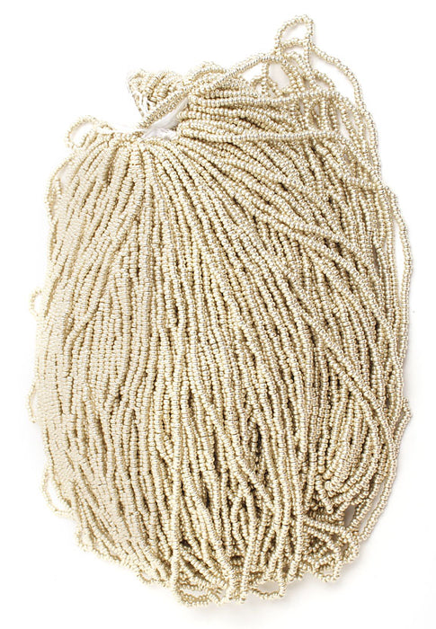 Czech Seed Beads 10/0 Metallic Silver Shades