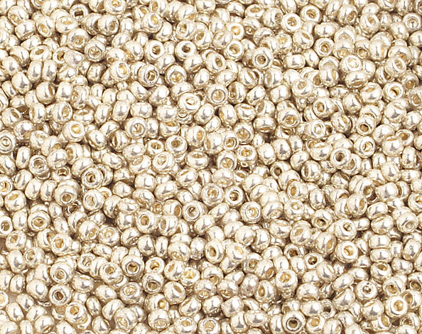 Czech Seed Beads 10/0 Metallic Silver Shades