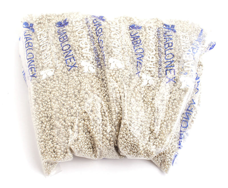 Czech Seed Beads 10/0 Metallic Silver Shades