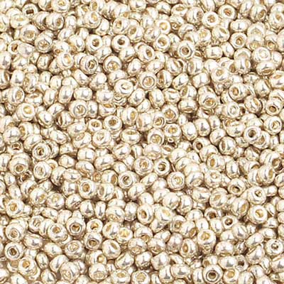Czech Seed Beads 10/0 Metallic Silver Shades