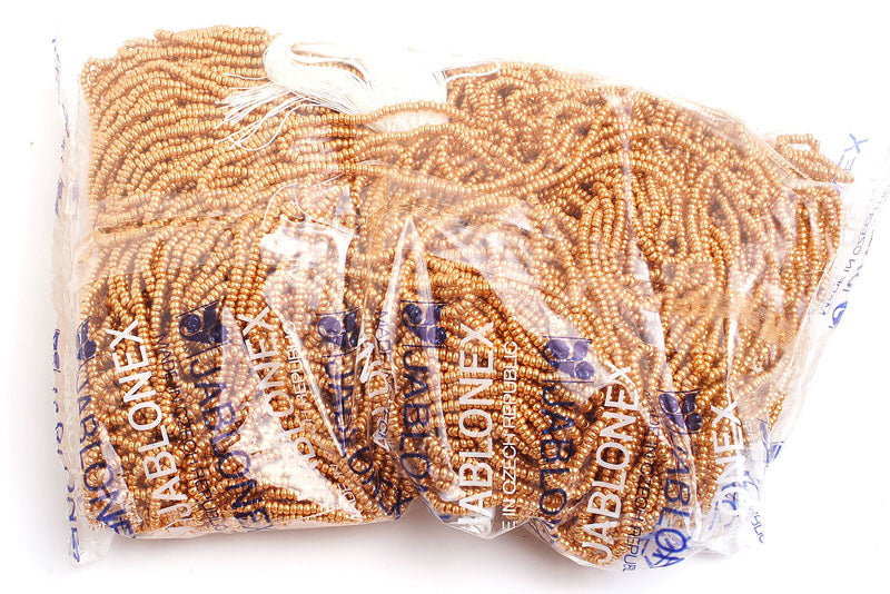 Czech Seed Beads 10/0 Metallic Gold/Copper Shades