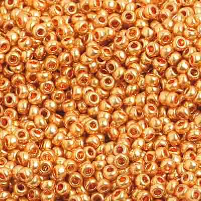 Czech Seed Beads 10/0 Metallic Gold/Copper Shades