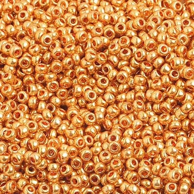 Czech Seed Beads 10/0 Metallic Gold/Copper Shades