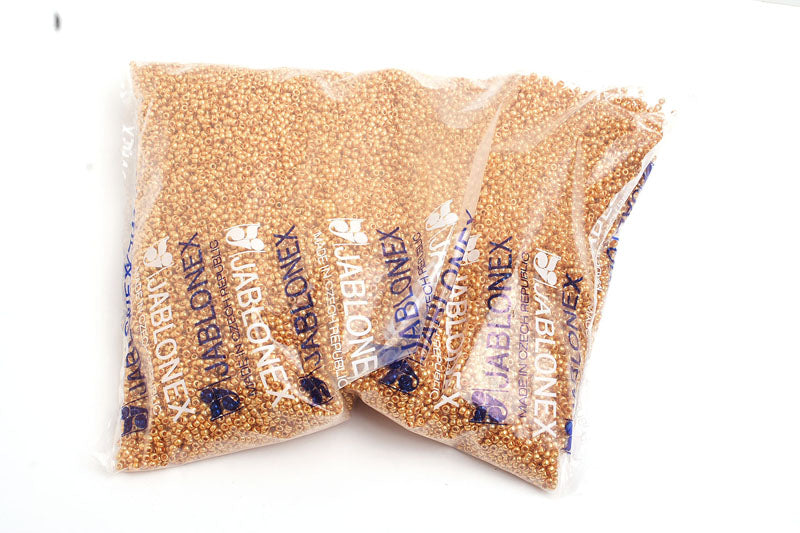 Czech Seed Beads 10/0 Metallic Gold/Copper Shades