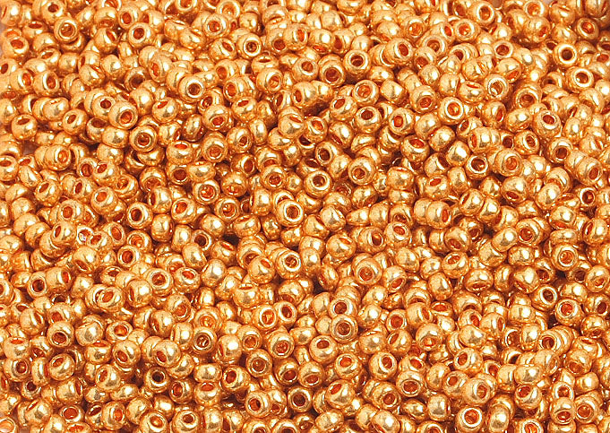 Czech Seed Beads 10/0 Metallic Gold/Copper Shades