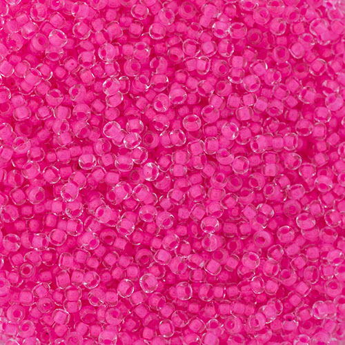 Czech Seed Beads 10/0 Color Lined Red/Pink Shades